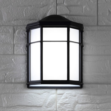 Henry 7.75" Outdoor Frosted Acrylic/Metal Integrated LED Wall Sconce - JONATHAN Y